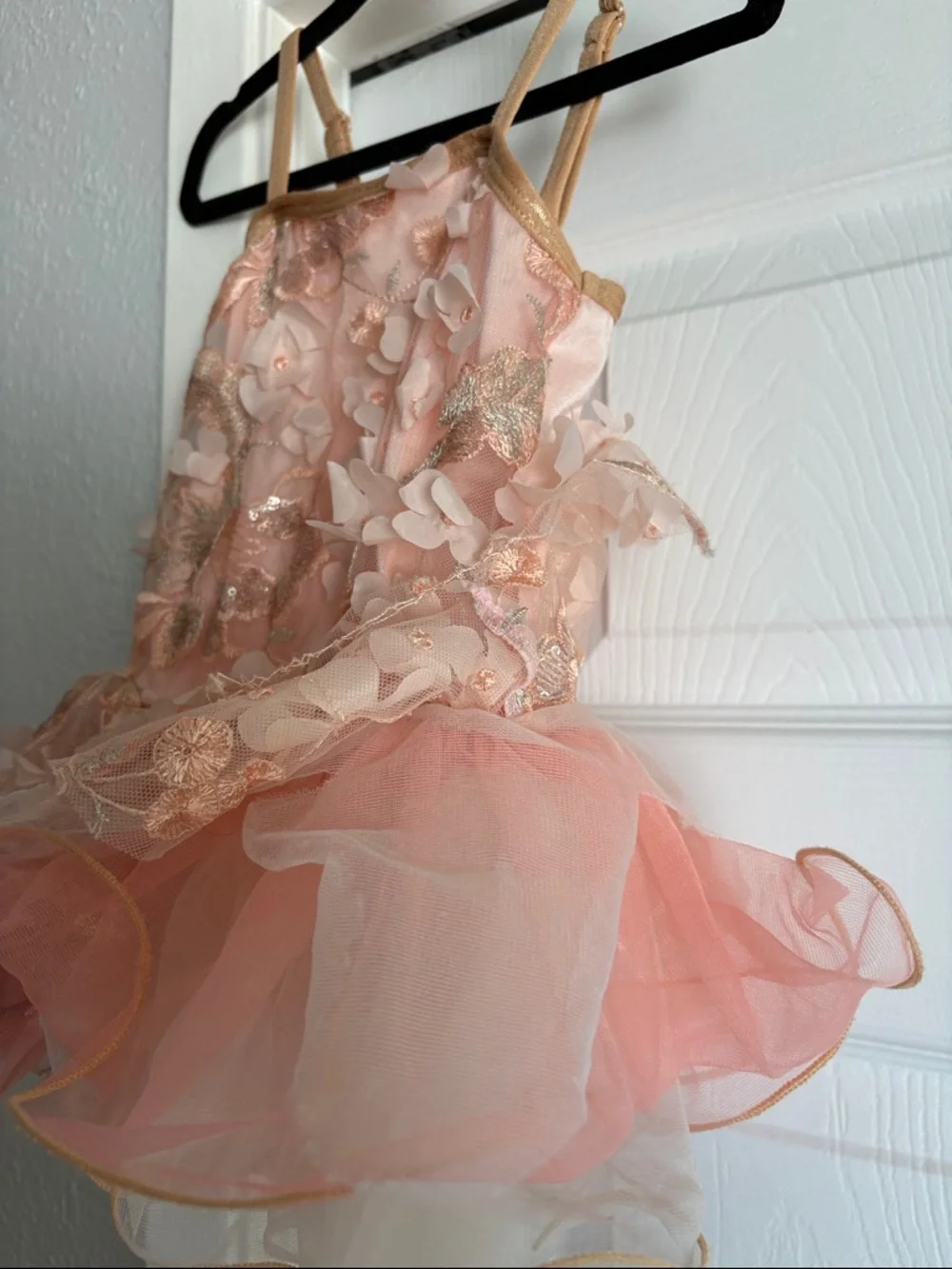 A Wish Come True 2-4Y Satin Slipper Kids Pink Floral Ballet Tutu Tulle Dress
